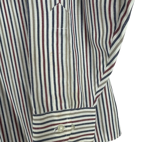 Van Heusen Mens Editions Striped Button-Down Dress Shirt Size 16 1/2 Size L - Picture 2 of 7